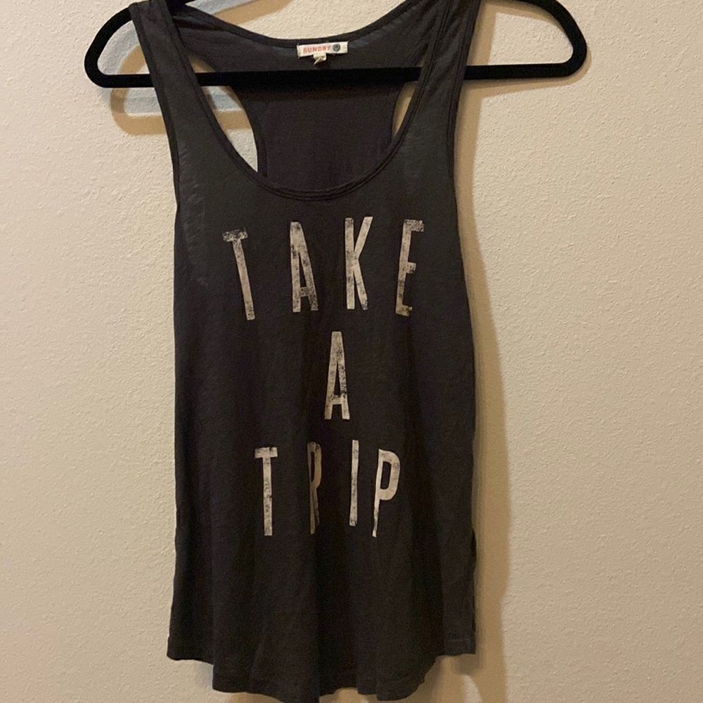 Sundry Ombré Tank Top Riveira Size Small Charcoal color NWOT